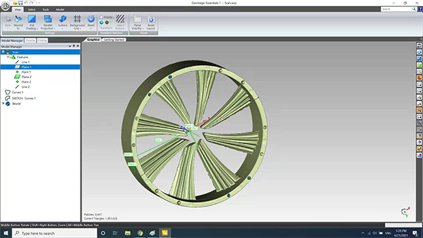 Data display in Geomagic Essentials