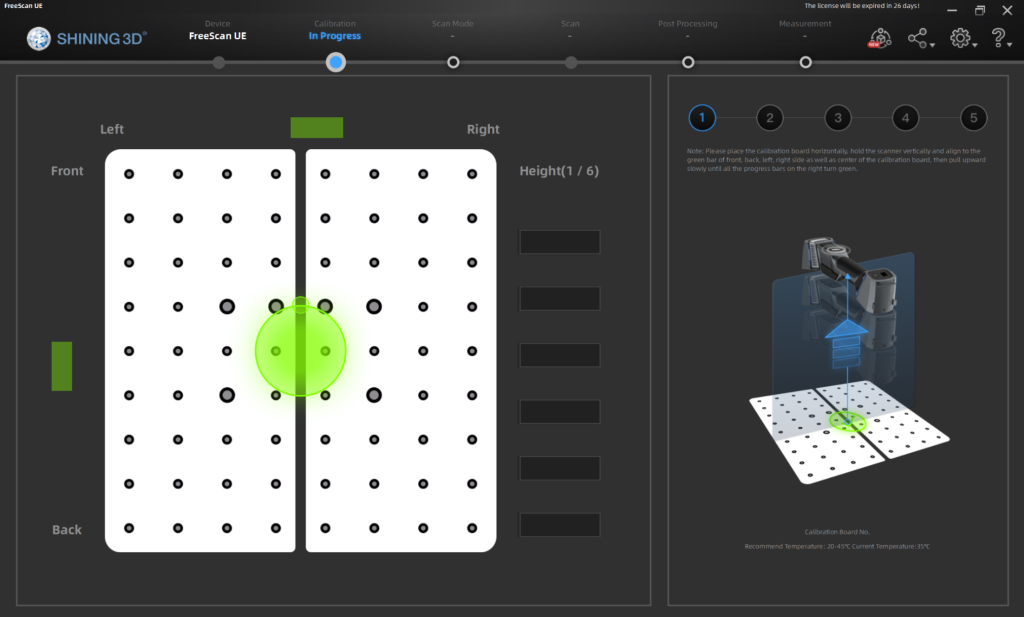 Adjustment of the Calibration Interface and Acquisition