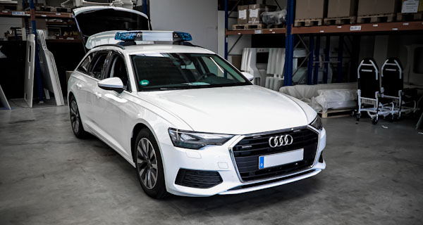 Audi A6 Limousine in der Produktionslinie von System Strobel